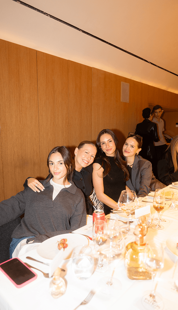 Friends gathered at a Bulletpitch dinner